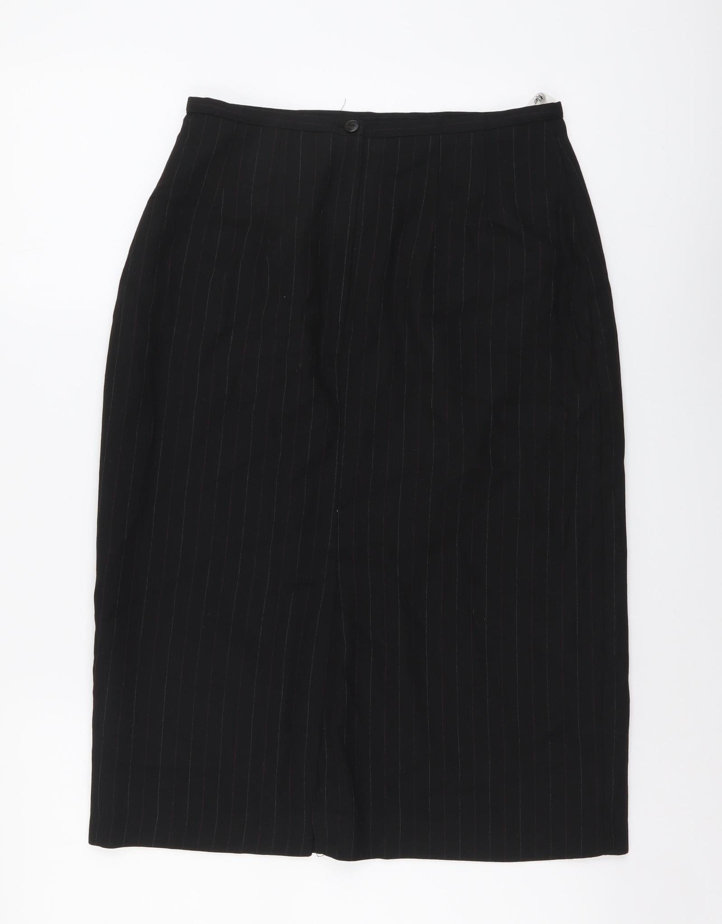 Klass Womens Black Geometric Polyester Straight & Pencil Skirt Size 12 Zip