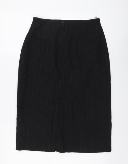 Klass Womens Black Geometric Polyester Straight & Pencil Skirt Size 12 Zip