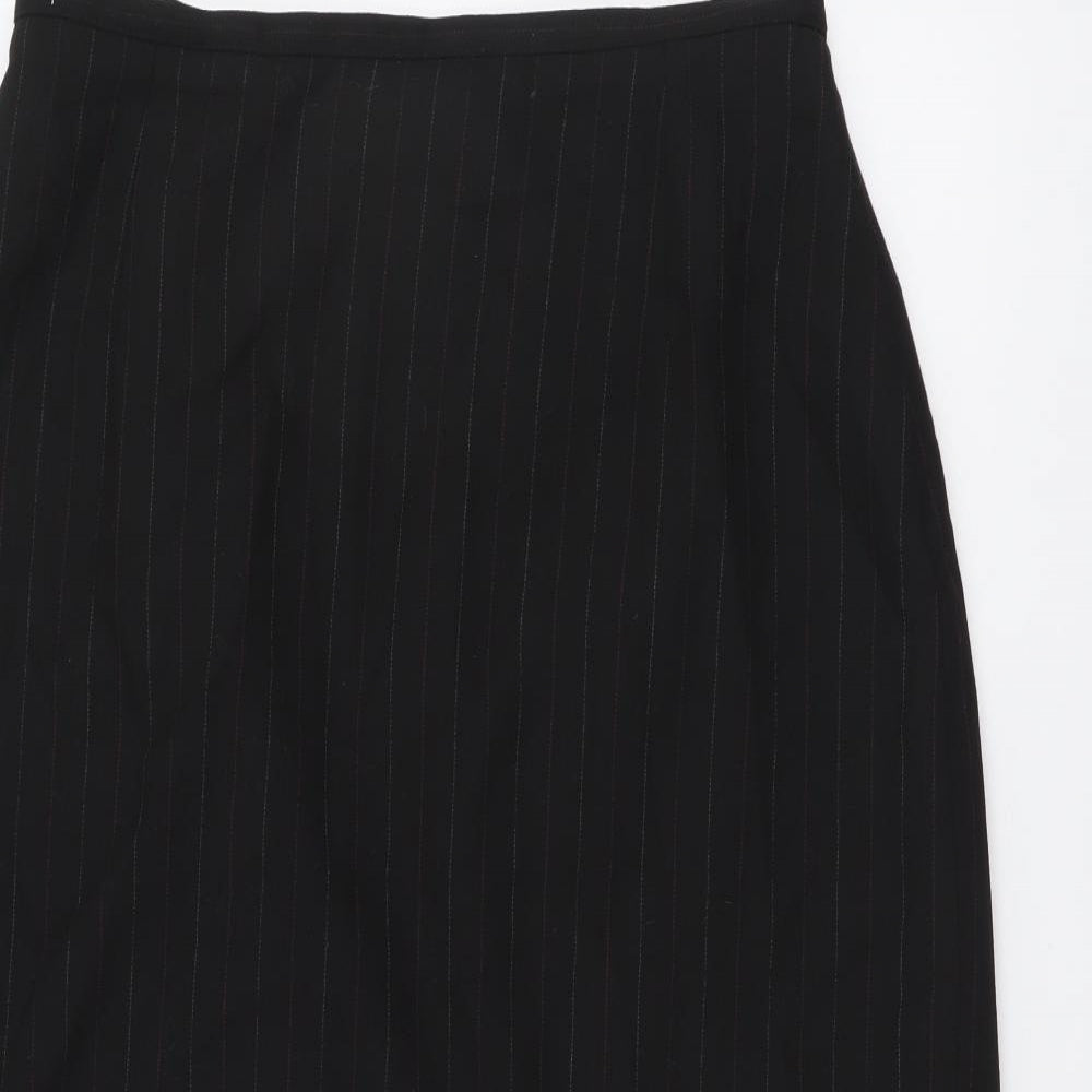 Klass Womens Black Geometric Polyester Straight & Pencil Skirt Size 12 Zip