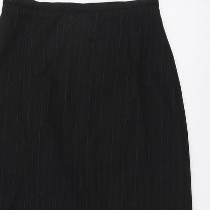 Klass Womens Black Geometric Polyester Straight & Pencil Skirt Size 12 Zip