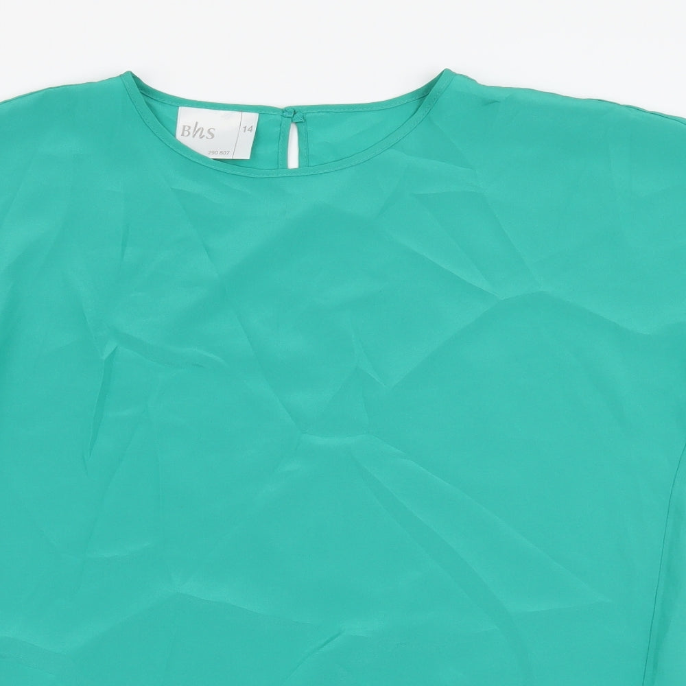 Womens UK Size 14 BHS Green Basic Blouse