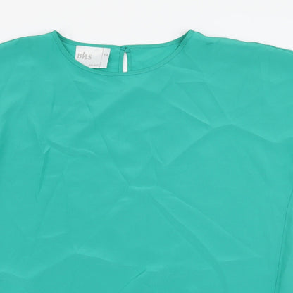Womens UK Size 14 BHS Green Basic Blouse