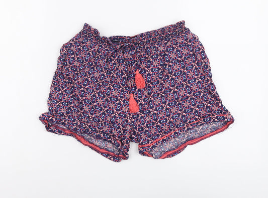 George Womens Multicoloured Geometric Viscose Bermuda Shorts Size 12 L3 in Regular Drawstring