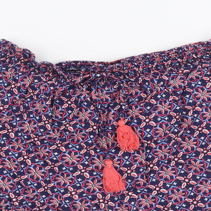 George Womens Multicoloured Geometric Viscose Bermuda Shorts Size 12 L3 in Regular Drawstring