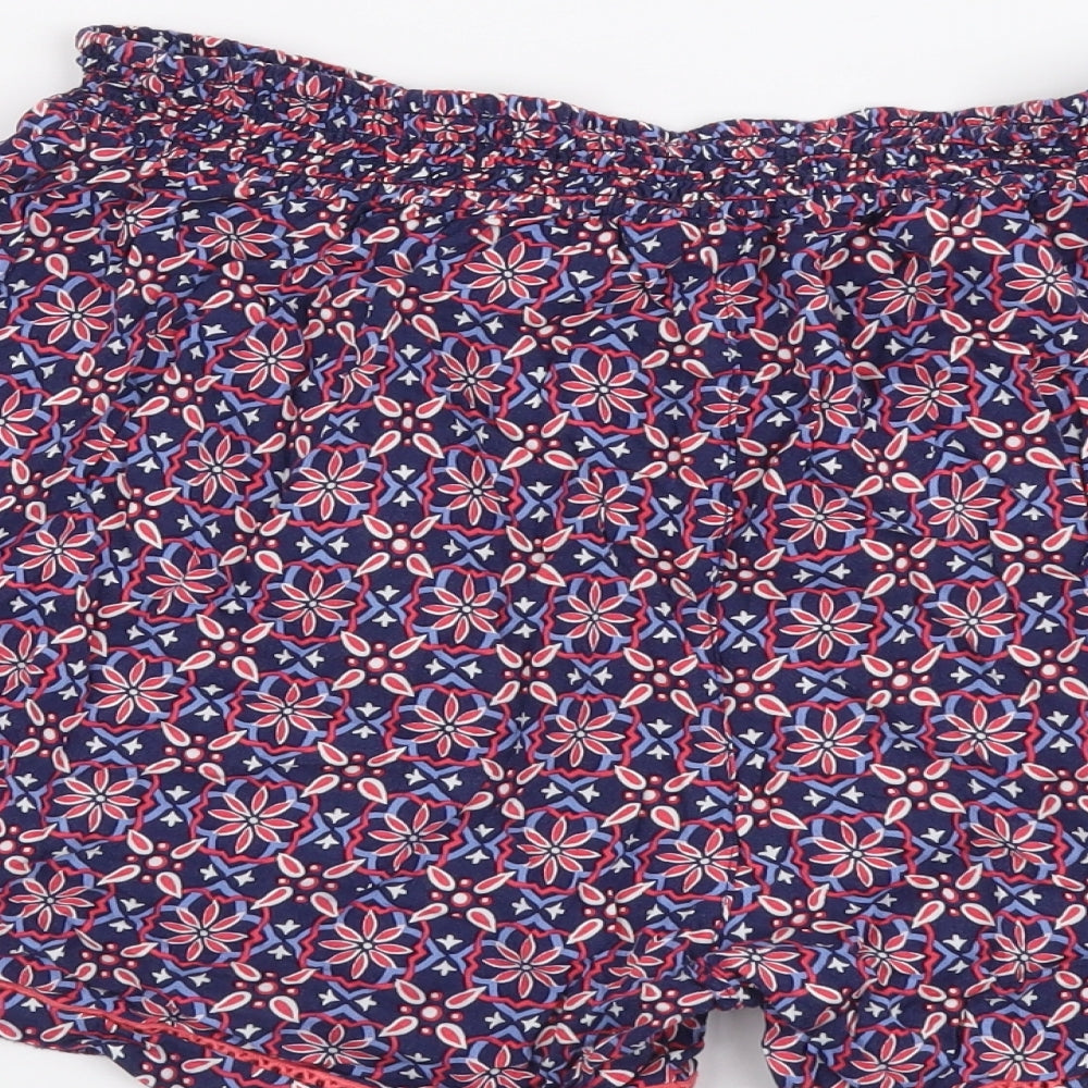 George Womens Multicoloured Geometric Viscose Bermuda Shorts Size 12 L3 in Regular Drawstring