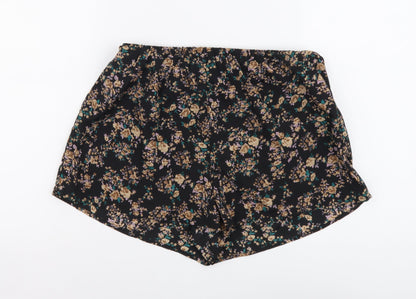 SheIn Womens Black Floral Polyester Bermuda Shorts Size M L4 in Regular