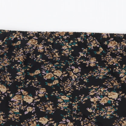 SheIn Womens Black Floral Polyester Bermuda Shorts Size M L4 in Regular