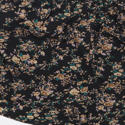 SheIn Womens Black Floral Polyester Bermuda Shorts Size M L4 in Regular