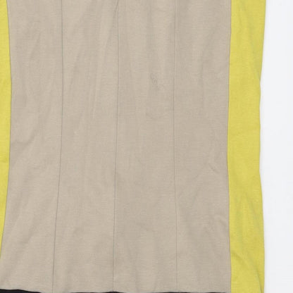 Ann Taylor Womens Multicoloured Colourblock Nylon Mini Size XS Round Neck Zip