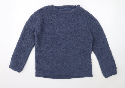 John Lewis Mens Blue Round Neck Polyester Pullover Jumper Size S