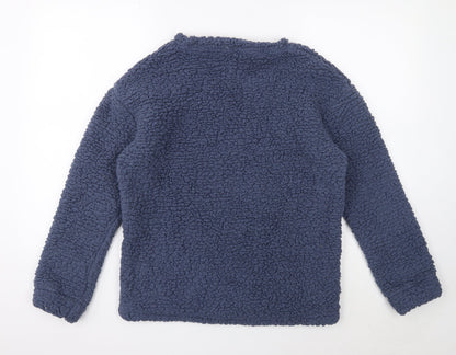 John Lewis Mens Blue Round Neck Polyester Pullover Jumper Size S