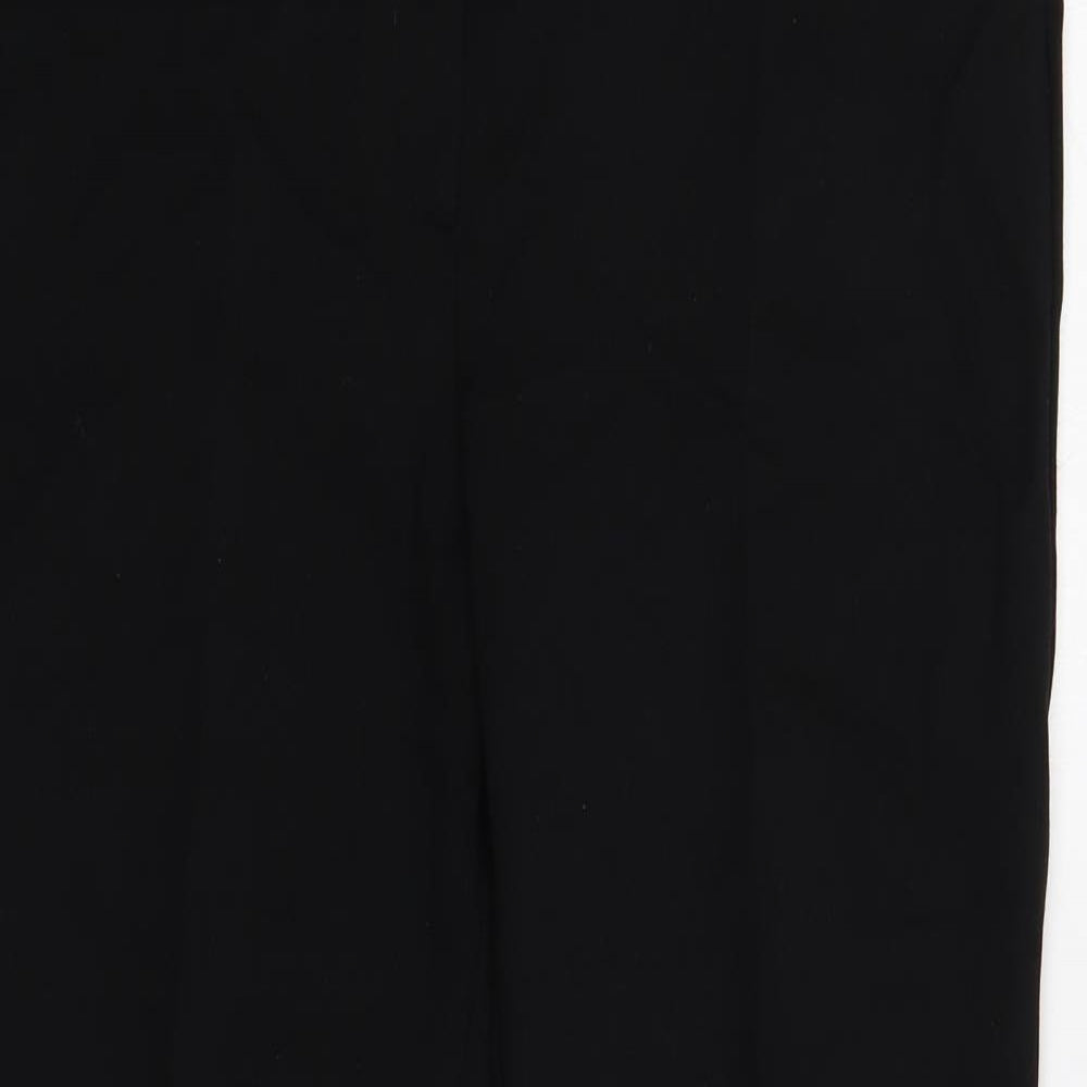C&A Womens Black Polyester Trousers Size 16 Regular Button
