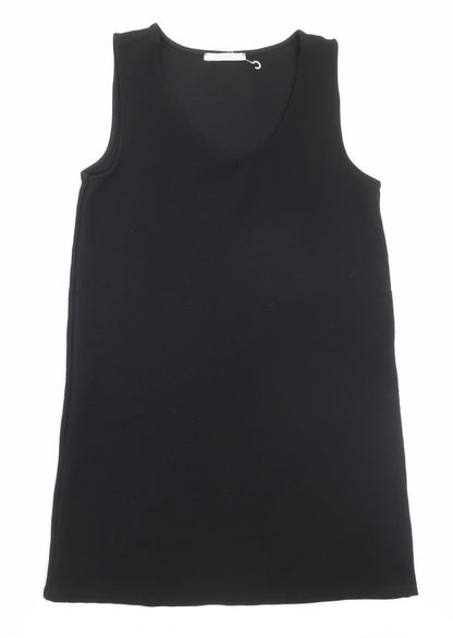 George Womens Black Polyester Shift Size 8 Scoop Neck Pullover