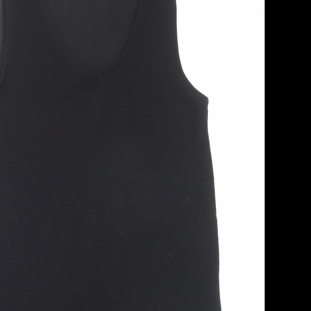 George Womens Black Polyester Shift Size 8 Scoop Neck Pullover