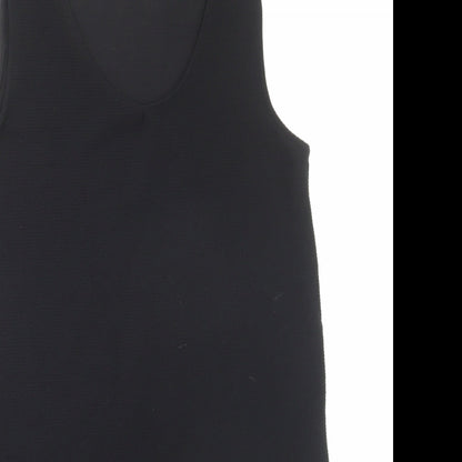 George Womens Black Polyester Shift Size 8 Scoop Neck Pullover