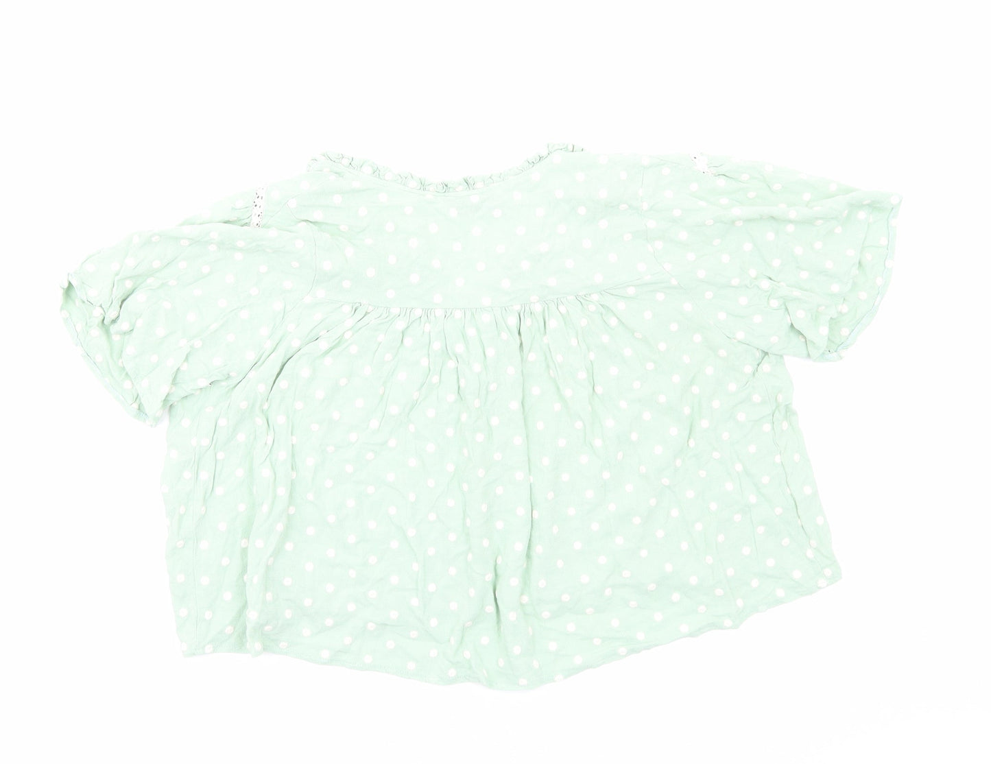 Womens UK Size S Zara Green Cropped Button-Up