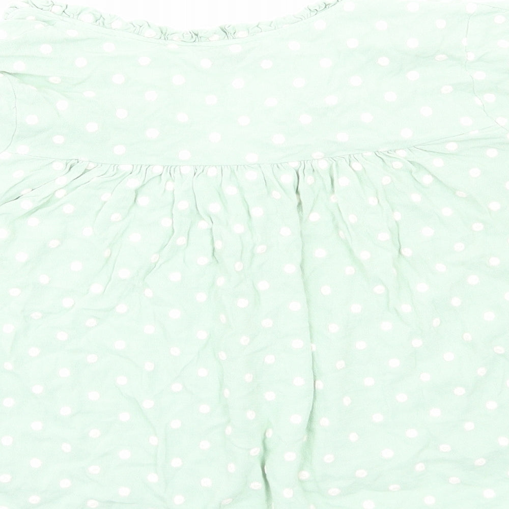 Womens UK Size S Zara Green Cropped Button-Up