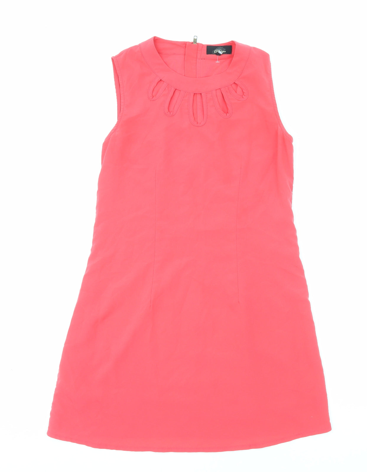 Rage Womens Pink Polyester Shift Size 10 Round Neck Zip