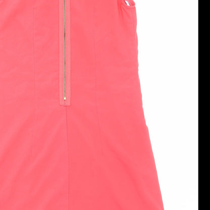 Rage Womens Pink Polyester Shift Size 10 Round Neck Zip