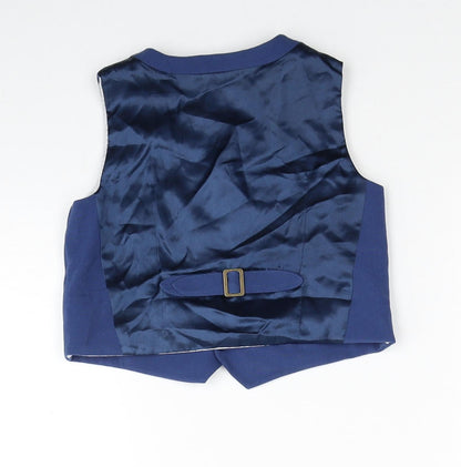 mamas & papas Boys Blue Gilet Waistcoat Size 3-4 Years Button