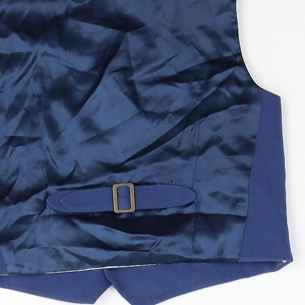 mamas & papas Boys Blue Gilet Waistcoat Size 3-4 Years Button
