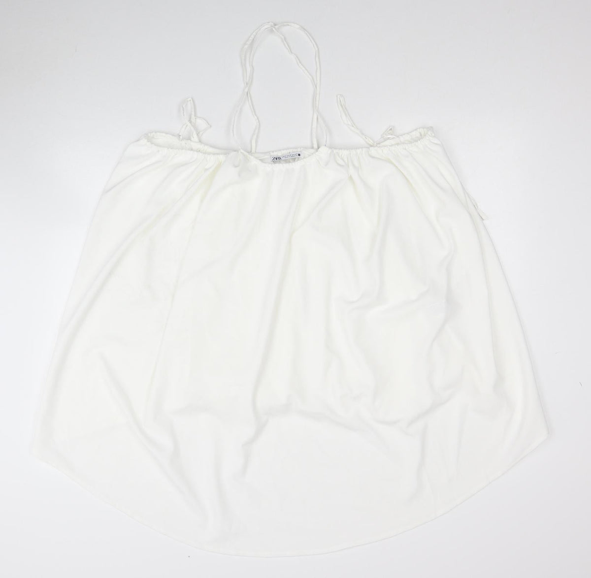Zara Womens White Polyester Shift Size M Square Neck Pullover
