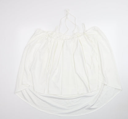 Zara Womens White Polyester Shift Size M Square Neck Pullover