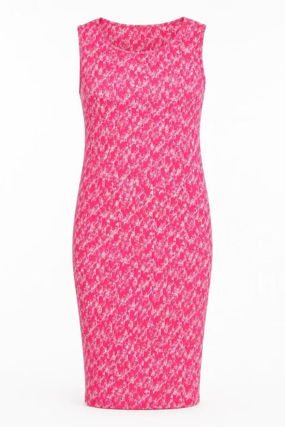 NEXT Womens Pink Geometric Viscose Tank Dress Size 10 Round Neck Pullover