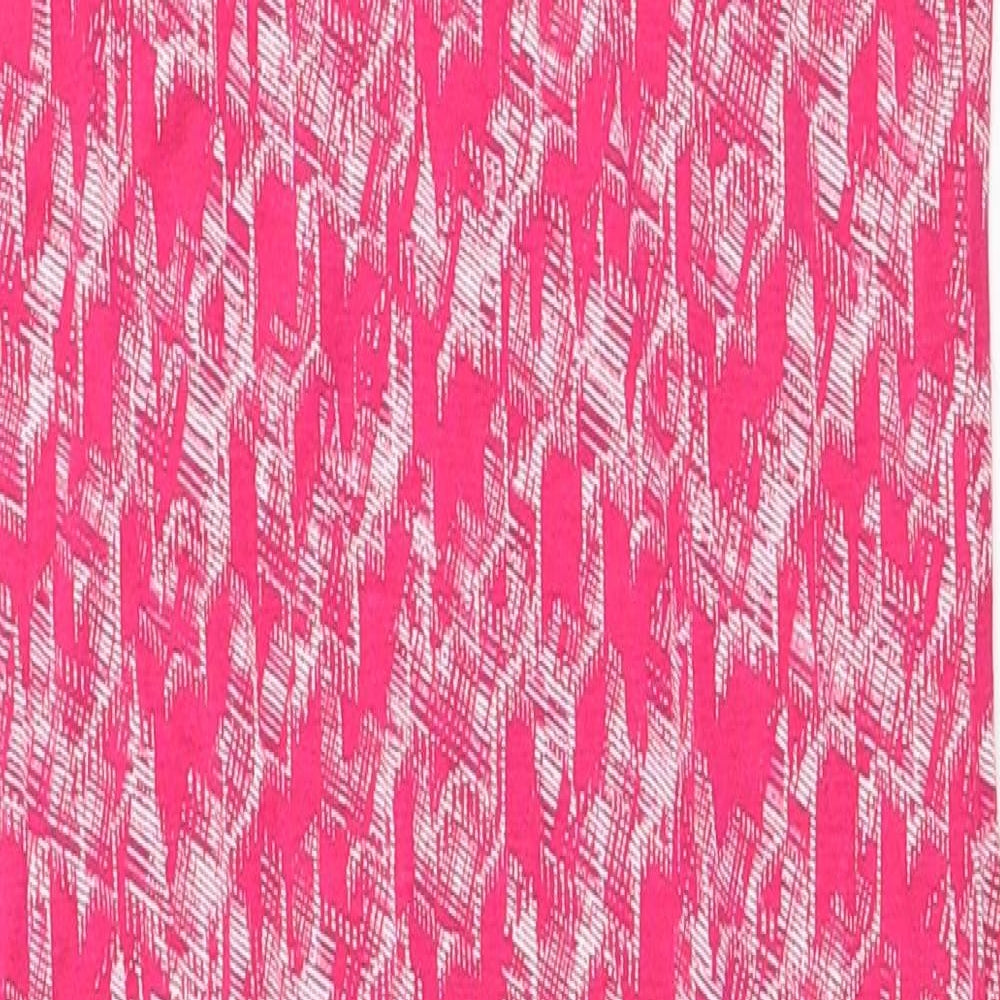 NEXT Womens Pink Geometric Viscose Tank Dress Size 10 Round Neck Pullover