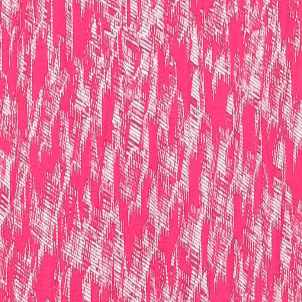 NEXT Womens Pink Geometric Viscose Tank Dress Size 10 Round Neck Pullover