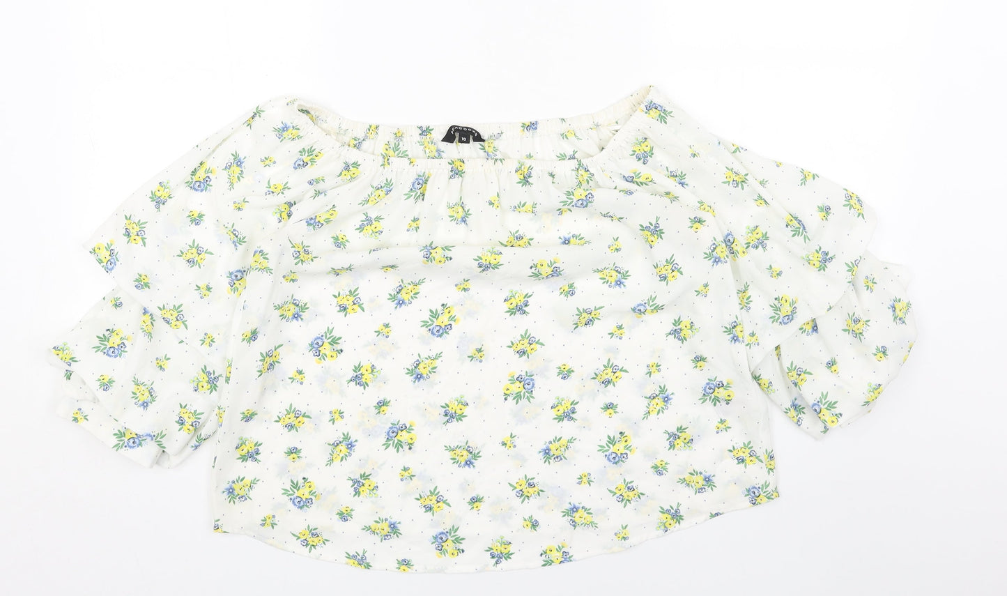 Womens UK Size 10 Peacocks White Basic T-Shirt