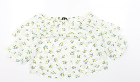 Womens UK Size 10 Peacocks White Basic T-Shirt