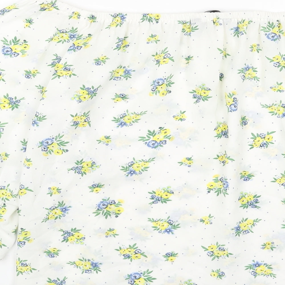 Womens UK Size 10 Peacocks White Basic T-Shirt