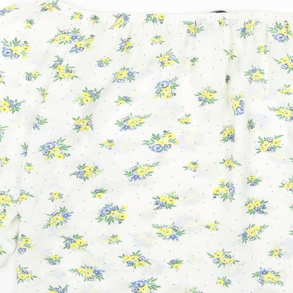 Womens UK Size 10 Peacocks White Basic T-Shirt