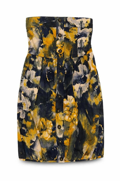 Vera Moda Womens Yellow Floral Cotton Mini Size XS Off the Shoulder Pullover
