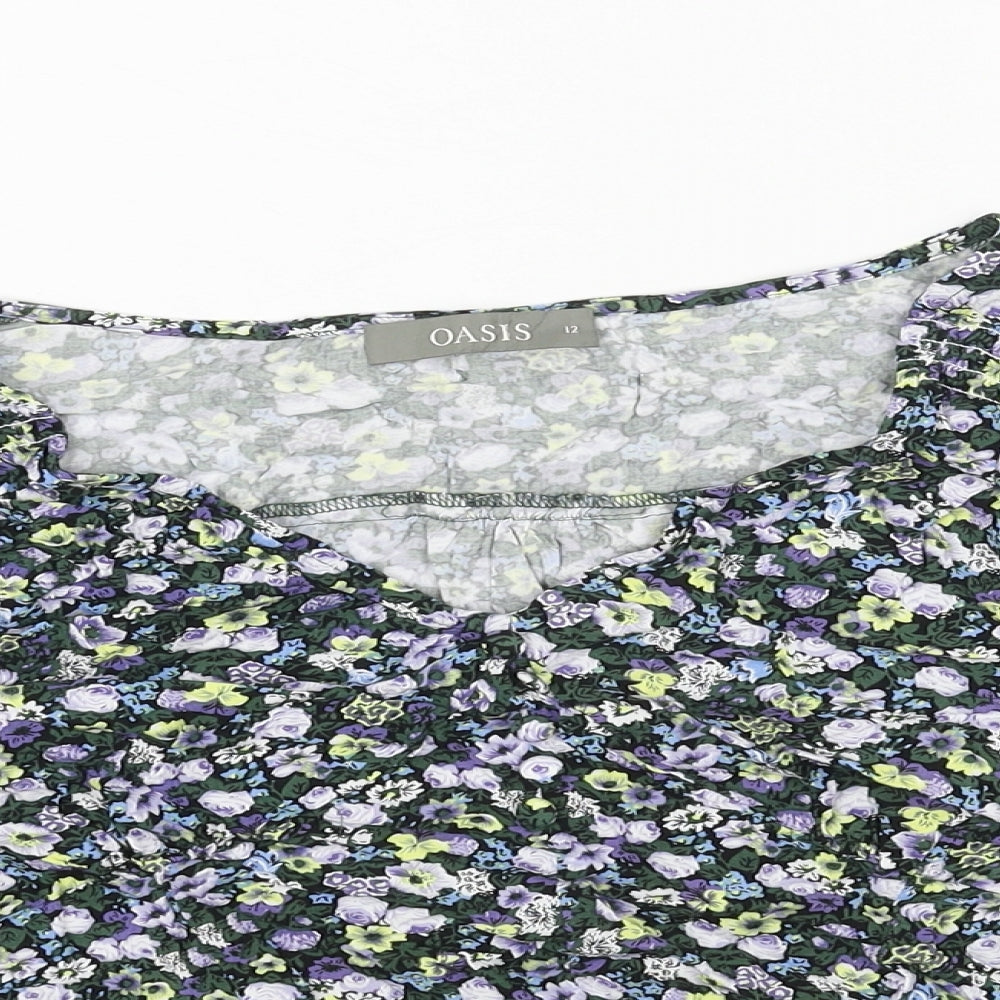 Womens UK Size 12 Oasis Green Basic T-Shirt