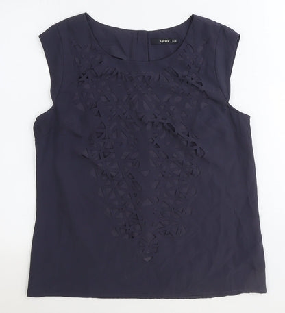 Womens UK Size 14 Oasis Blue Basic Blouse