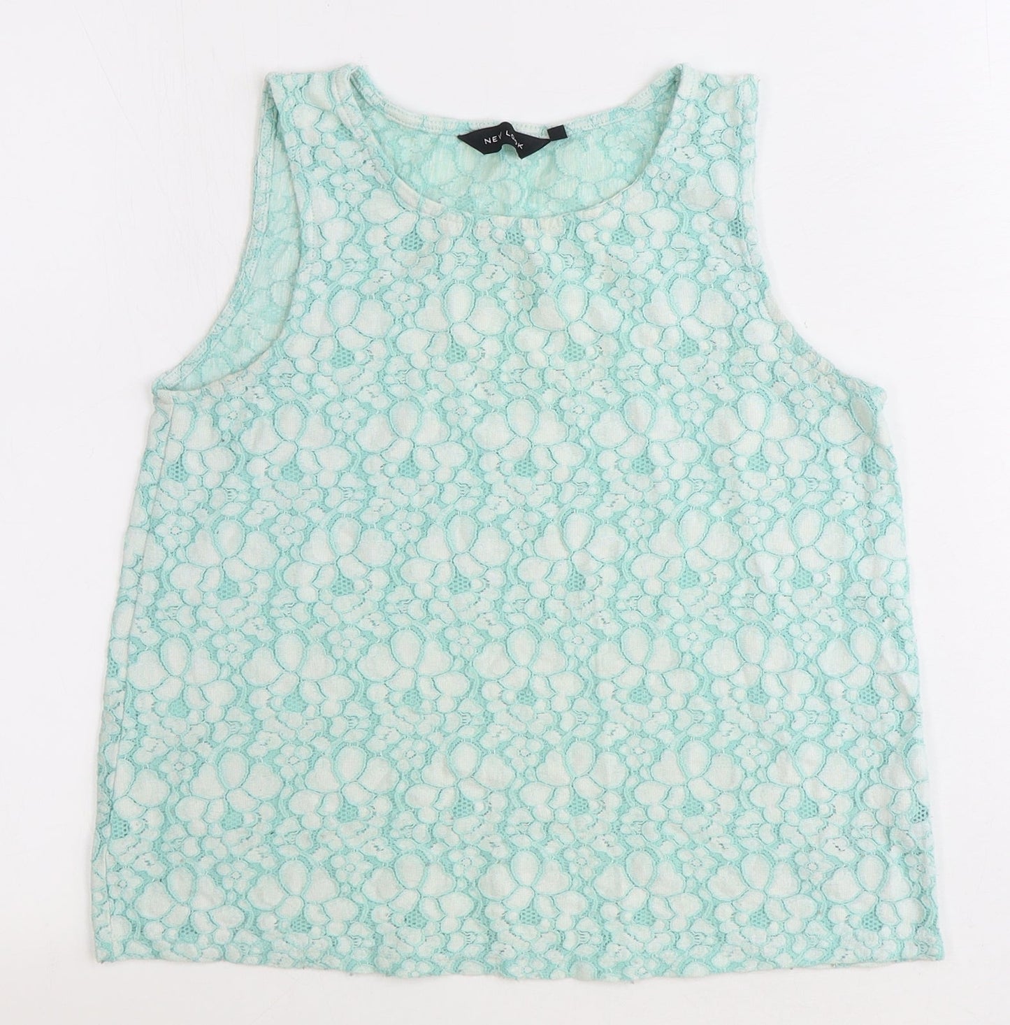 Womens UK Size 8 New Look Green Basic Tank