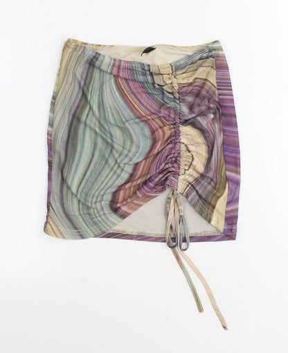 SheIn Womens Multicoloured Geometric Polyester Bandage Skirt Size S