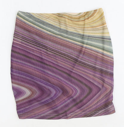 SheIn Womens Multicoloured Geometric Polyester Bandage Skirt Size S