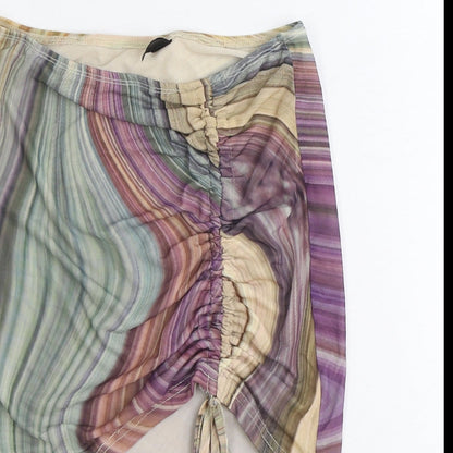 SheIn Womens Multicoloured Geometric Polyester Bandage Skirt Size S
