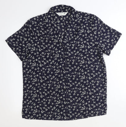 Womens UK Size 14 Jumper Blue Basic Button-Up