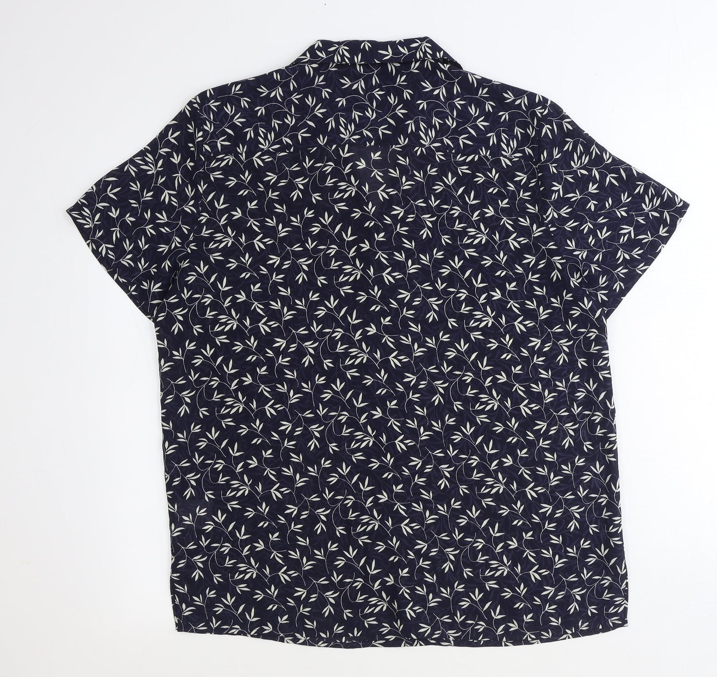 Womens UK Size 14 Jumper Blue Basic Button-Up