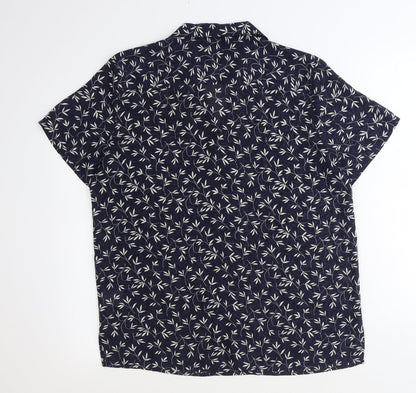 Womens UK Size 14 Jumper Blue Basic Button-Up