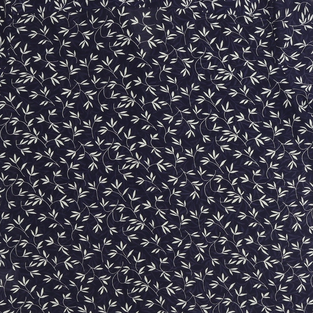 Womens UK Size 14 Jumper Blue Basic Button-Up