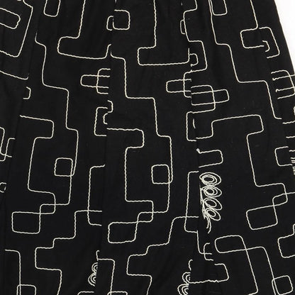 BASSINI Womens Black Geometric Viscose Trumpet Skirt Size M