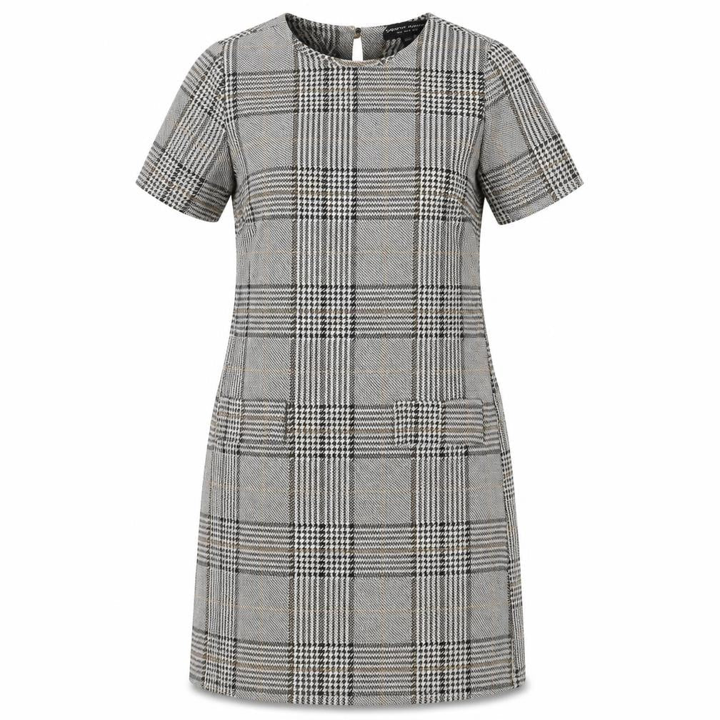 Dorothy Perkins Womens Grey Geometric Polyester Shift Size 10 Round Neck Pullover