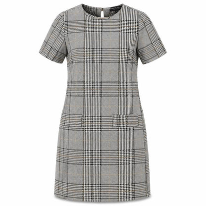 Dorothy Perkins Womens Grey Geometric Polyester Shift Size 10 Round Neck Pullover