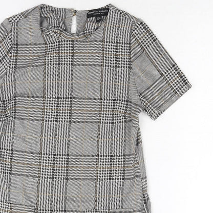 Dorothy Perkins Womens Grey Geometric Polyester Shift Size 10 Round Neck Pullover