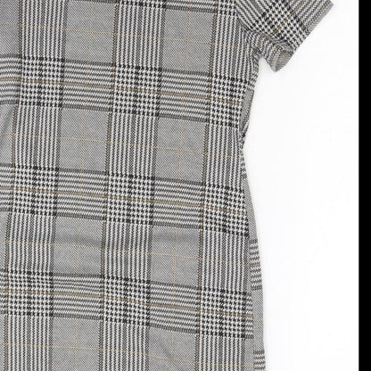 Dorothy Perkins Womens Grey Geometric Polyester Shift Size 10 Round Neck Pullover